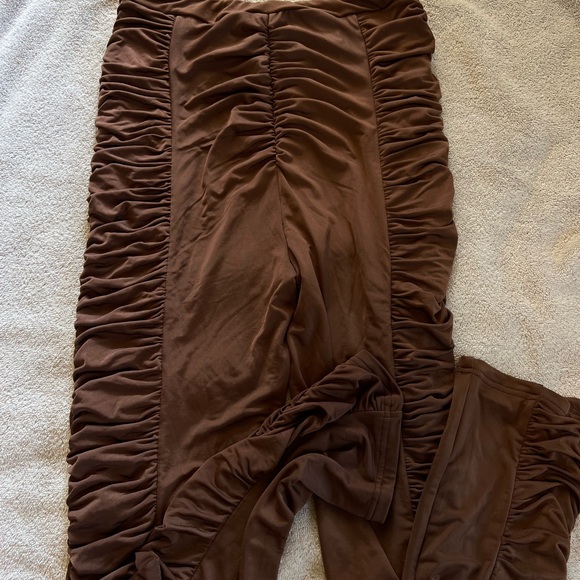 I AM GIA Estella ruched pant in chocolate - size large NEW WITH TAGS - Picture 5 of 6